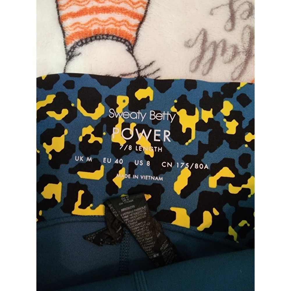 Sweaty Betty Power Ultra Sculpt High Waist 7/8 Workout Leggings Leopard Teal 8 - Picture 5 of 7